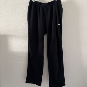 Nike Men's Black Fleece Sweatpants Relaxed Fit Straight Leg Size XL Pockets‎